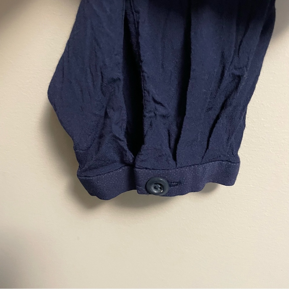 J. Crew Dark Blue Button-Up Long Sleeve Shirt Dress - Picture 6 of 11